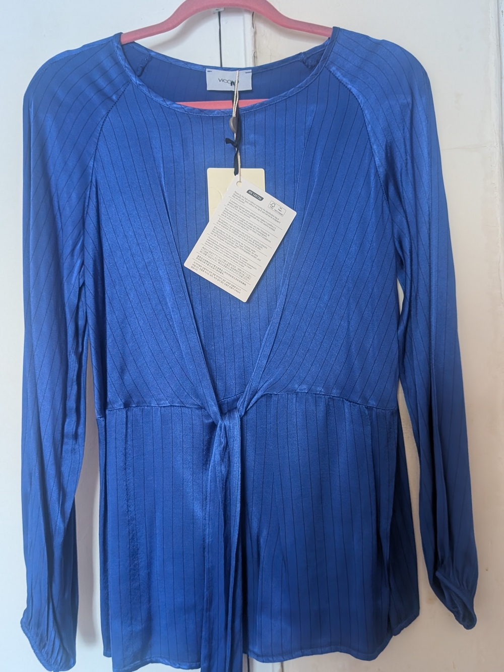 Vero Moda Cobalt Blue Tie-Front Long Sleeve Blouse